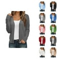 thumbnail image 1 of Shrug Cardigans for Women 2025 Fall Lightweight Long Sleeve Open Front Button Soft Knit Cardigan Sweaters, 1 of 6