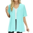 thumbnail image 1 of Shrugs for Women Loose Short Sleeve Cropped Cardigan Summer Open Front Lightweight Bolero fro Business Casual, 1 of 6