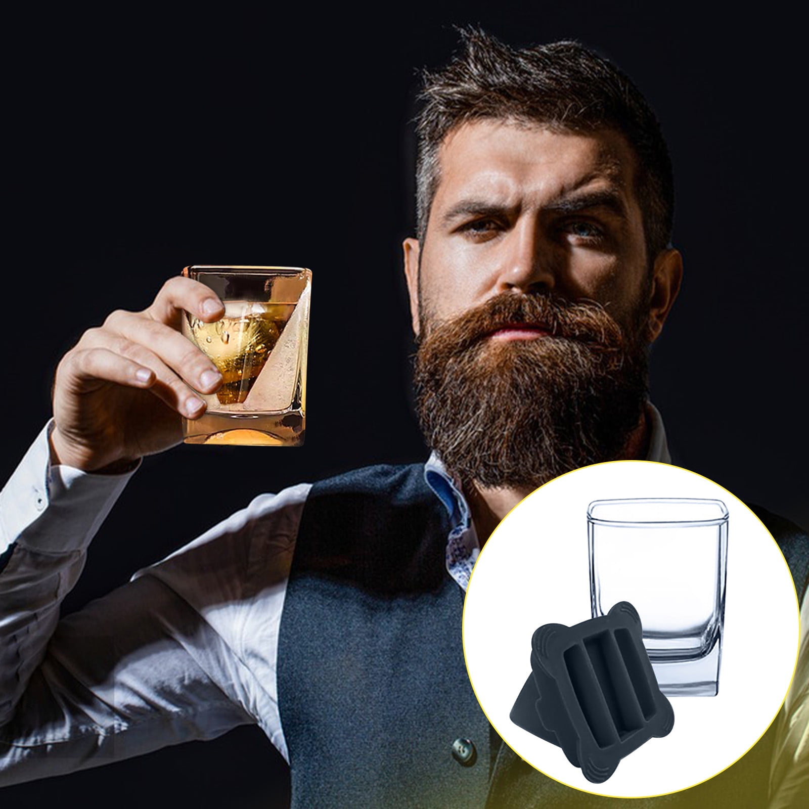 Shrysg Black Silicone Novelty Ice Cube Tray - Create Fun Ice Shapes for Whiskey,Cocktails & More,Versatile for Chocolate,Soap,& Cake Making - Perfect for Birthday Parties & DIY Creations