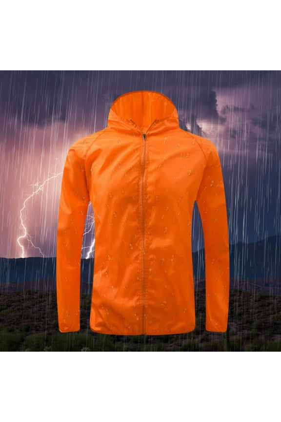 Breathable Raincoat Jacket,Lightweight & Packable,Elastic Hood,Maxi Coat,Polyester,Fits Outdoor/Indoor Use,1 PC