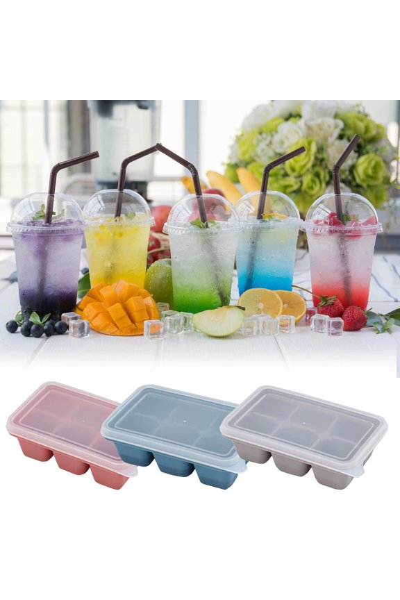 Ice Cube Trays for Freezer 3 Pack - Mini Ice Cube Trays with Lid & Easy-Release Silicone Bottom,Stackable Small Ice Cube Molds