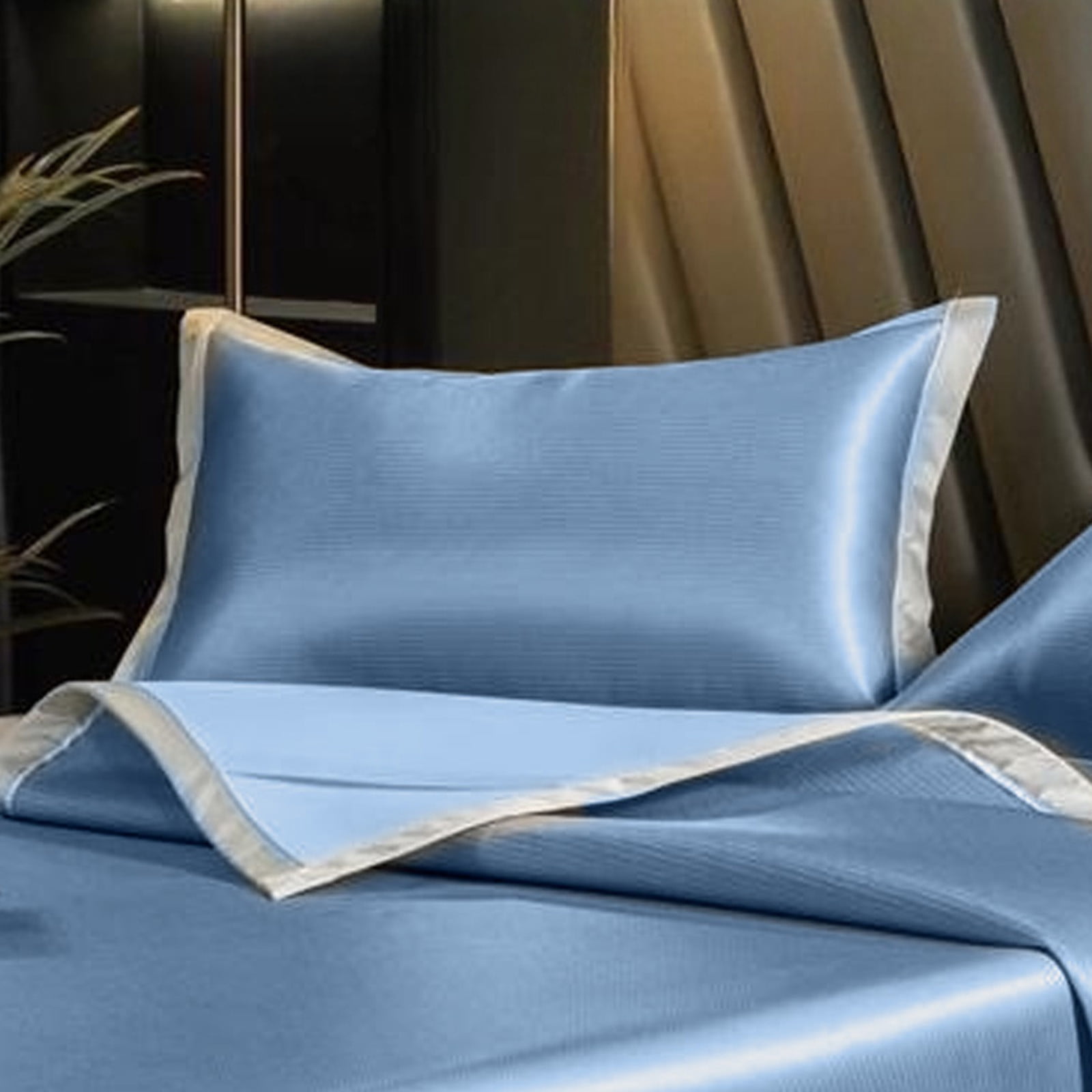 Shrysg Ice Silk Cooling Mat with Pillowcase - Breathable & Comfortable - Easy to Clean & Durable - Stylish Design - 100% Polyester - 47x80 in Ice Silk Cooling Includes 29x19 in Pillowcase