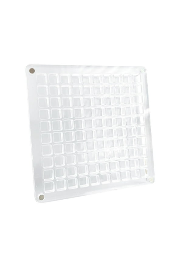 Magnetic Seashell Display Box,4.6x4.6,Clear Jewelry Organizer,100 Grids,Portable,Multipurpose Storage for Rocks,Crystals,Nail Art (Shells Not Included)