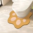 thumbnail image 1 of Shrysg Purr-fectly Adorable: Cat Paw Print Toilet Rug | U-Shaped Design for Optimal Coverage | Waterproof & Stain-Resistant | Non-Slip Bath Mat | Ideal for Toilet Flooring,22x20 Inch（yellow）, 1 of 7