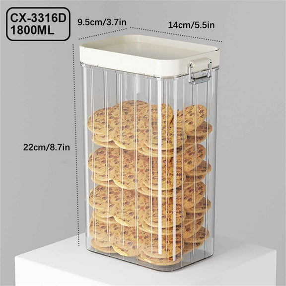 Shrysg Sealed Storage Tank,Large Kitchen Food Container,Airtight for Cereals,Dry Fruit,Tea,Plastic,Transparent,Easy Clean & Stackable