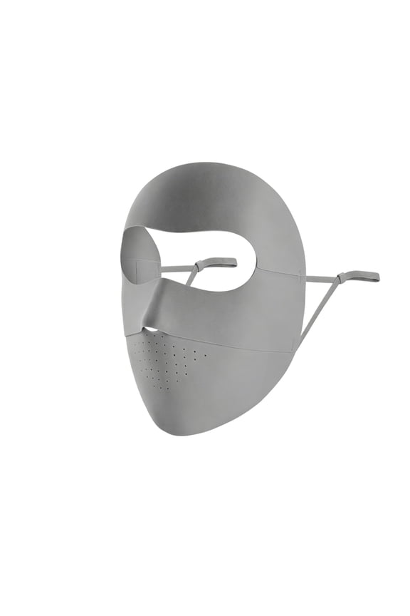 Women's Breathable Full Face Sun Protection Mask Summer Casual Solid Adjustable Earhook UV Protection Face Cover for Outdoor Activities Wear Dark Gray
