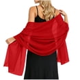 thumbnail image 1 of Shrysg Women's Flowing Chiffon Shawl Wrap Scarf Solid Color Casual Lightweight Cover-Up for Weddings Parties Daily Wear Silver, 1 of 7