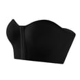 thumbnail image 1 of Shrysg Women's Front Closure Strapless Bandeau Bras Solid Seamless Wireless Half Push Up Bralette Tube Top for Daily Wear Black, 1 of 4