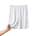 thumbnail image 1 of Shrysg Women's Plus Size Casual Pajama Shorts Summer Wide Leg Elastic Waist with Pockets Black Polka Dot Relaxed Fit Homewear White, 1 of 6