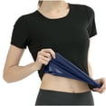 thumbnail image 1 of Shrysg Women's Sweat Shaper Athletic Tee Short Sleeve Compression T-Shirt Performance Baselayer Workout Shirt Blue, 1 of 9