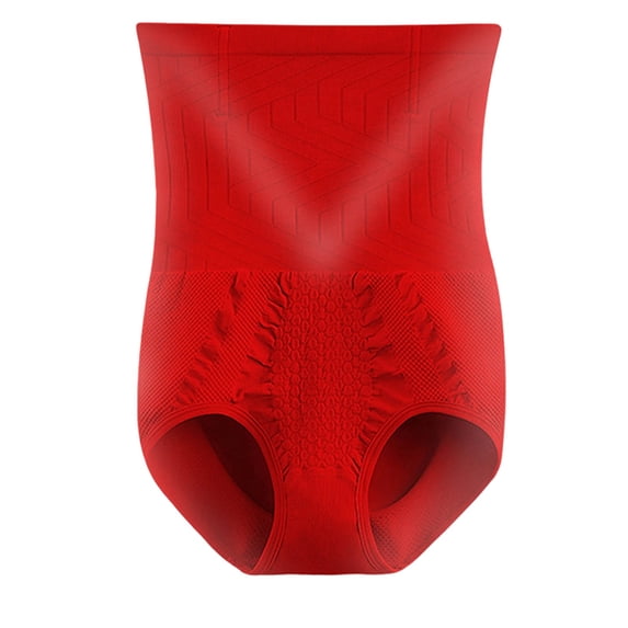 Shrysg Women's Tummy Control Shapewear Panty Girdle High Waist Seamless Body Shaping Briefs Underwear for Hip Lifting Casual Wear Red
