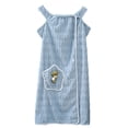 thumbnail image 1 of Shrysg Women's Wearable Bath Wrap Dress Quick Dry Absorbent Towel Robe with Pocket Strap Shower Cover Up for Spa Pool Sky Blue, 1 of 6