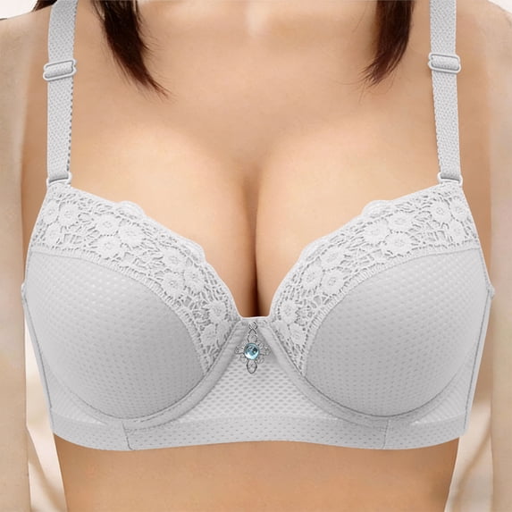 Shrysg Womens Lace Underwire Push Up Bra with Adjustable Straps, Breathable Mesh Everyday Lingerie for All Occasions
