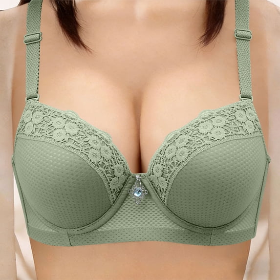 Shrysg Womens Lace Underwire Push Up Bra with Adjustable Straps, Breathable Mesh Everyday Lingerie for All Occasions