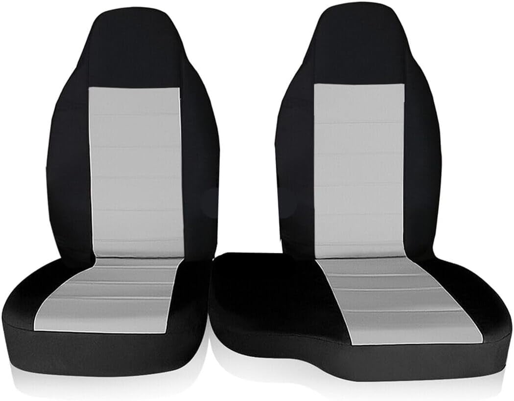 Driver & Passenger Black & Gray Seat Cover Replacement for 2004-2012 Ford Ranger 60/40 High Back Bench