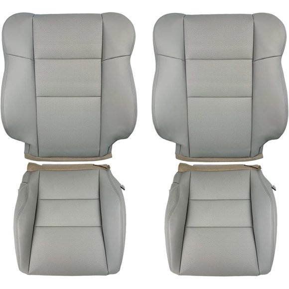 2007-2012 Acura RDX Front Perforated Leather Seat Covers (Gray) - Driver & Passenger, Bottom & Top, Fits Heated/Non-Heated Seats