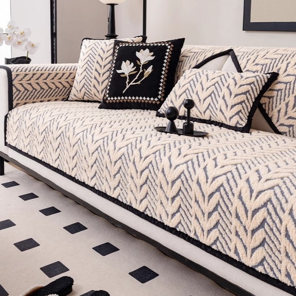 Shu Cotton Velvet Thickened Plush Sofa Cushion 2025 New Autumn Winter Non-slip Warm Seat Cushion Winter Sofa Cover Blanket