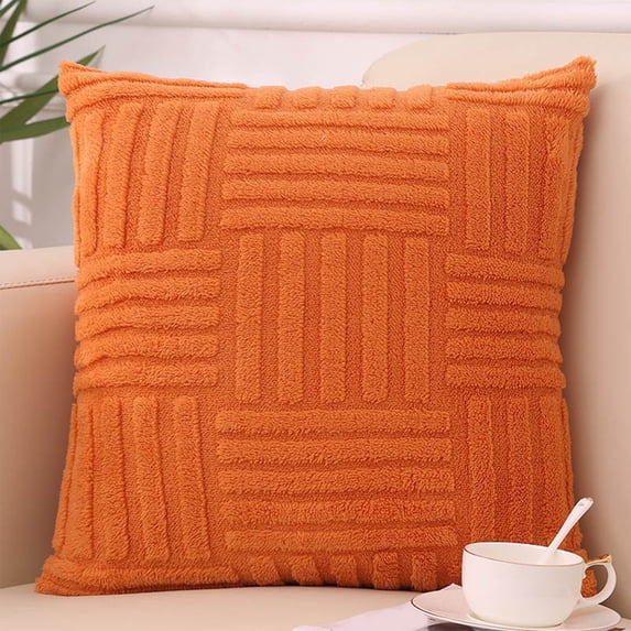 Shu Cotton Velvet Throw Pillow Cover 45x45cm Gray Decorative Cushion Case for Living Room Sofa Office Backrest Lumbar Support Washable Zippered Pillowcase 1 Pack