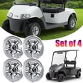 thumbnail image 1 of 8" Golf Cart Wheel Covers Hub Caps Set of 4, Snap-On Chrome Electroplated Rim Covers, Universal Fit for Club Car, EZGO, Yamaha Golf Carts, 1 of 9