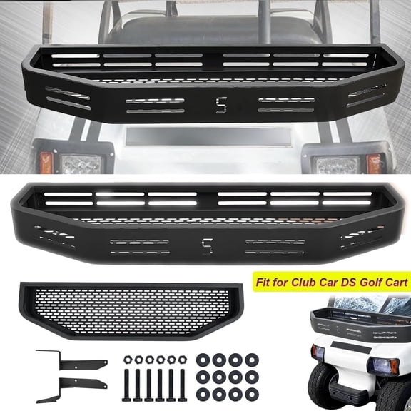 Golf Cart Front Cargo Basket for Club Car DS Heavy Duty Steel Utility/Clay Cargo Basket with Mounting Brackets, 44"x13.5"x5"