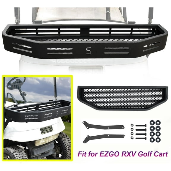 EZGO TXT Front Cargo Basket Heavy-Duty Steel Utility/Clay Storage Organizer w/ Mounting Brackets EZGO Golf Cart Accessories