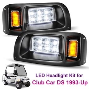 LED Headlight Kit for Club Car DS 1993-Up, 12V Street Legal Golf Cart Front Lights Kit, OEM Replacement for Gas & Electric Models