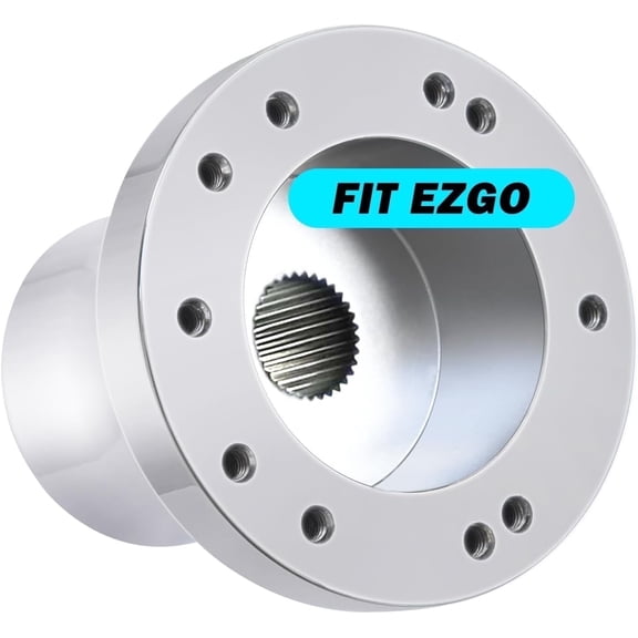 Golf Cart Steering Wheel Adapter Hub Compatible with EZGO TXT & RXV, 5-6 Hole Golf Cart Steering Wheel Replacement Adapter (Silver)