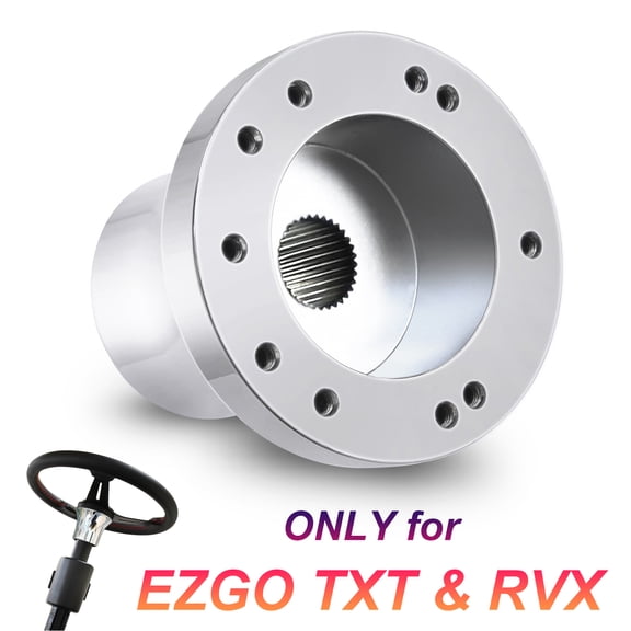 Golf Cart Steering Wheel Adapter Hub Compatible with EZGO TXT & RXV, 5-6 Hole Golf Cart Steering Wheel Replacement Adapter (Silver)