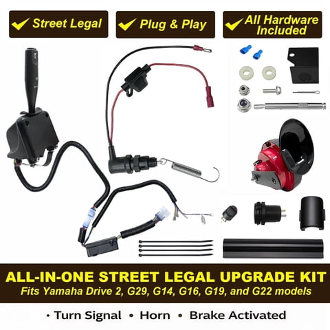 Golf Cart Turn Signal Kit for Yamaha 12V Street Legal 9-Pin Plug and Play Upgrade Replaces Wiring Harness Kit with Horn, Brake Pad & Hazard Switch
