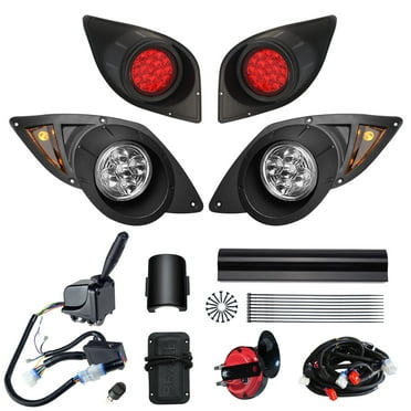 Shu-Ran Golf Cart Lights Kit for Yamaha G29 (2007-2016) 12V Deluxe Street Legal LED Headlights and Taillight Kit with Turn Signal Switch, Horn, Brake