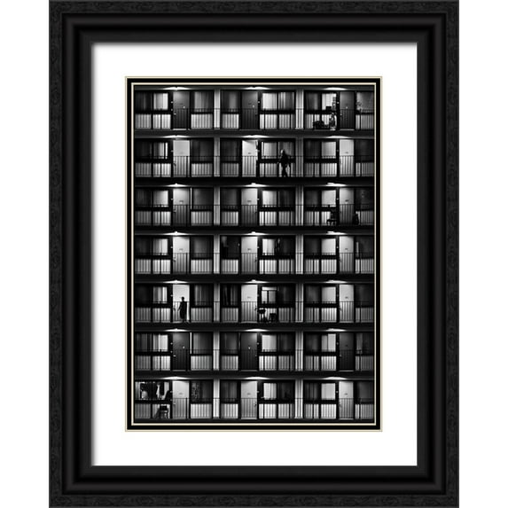 Shu, Rong 18x24 Black Ornate Wood Framed with Double Matting Museum Art Print Titled - The Flat
