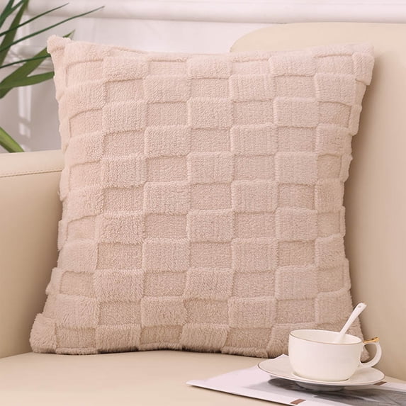 Shu Velvet Furry Lumbar Pillow Set for Living Room Sofa Cushion Office Backrest Support