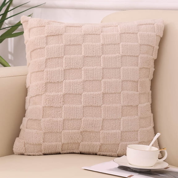 Shu Velvet Furry Lumbar Pillow Set for Living Room Sofa Cushion Office Backrest Support