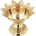 thumbnail image 1 of Shubhkart Brass Oil Lamp for Puja/ Burner/ Diya - Devas Diya (Engraved Floral, Medium), 1 of 4