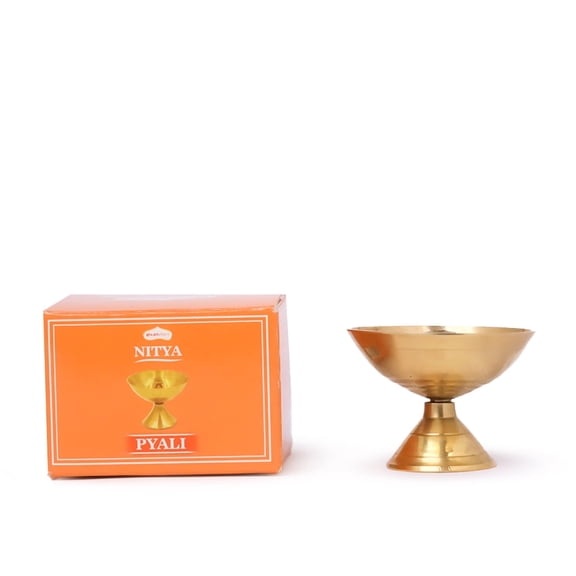 Shubhkart Handmade Solid Brass Indian Oil Lamp Pyali Diya for Puja (Small)
