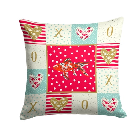 Shubunkin Goldfish Love Fabric Decorative Pillow