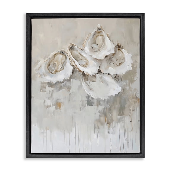 Stupell Industries Shucked Oyster Shells Black Framed Floater Canvas Wall Art, design by Creative Studio, 21 x 17