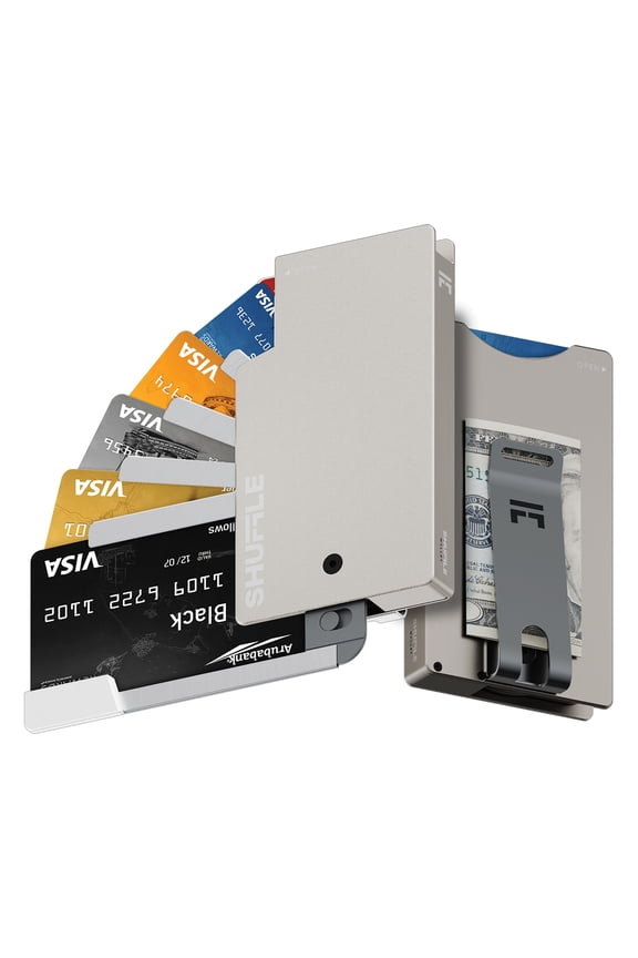 Wallet 1.0 Card Holder, Slim, Minimalist Design with RFID Blocking, Raw Titanium