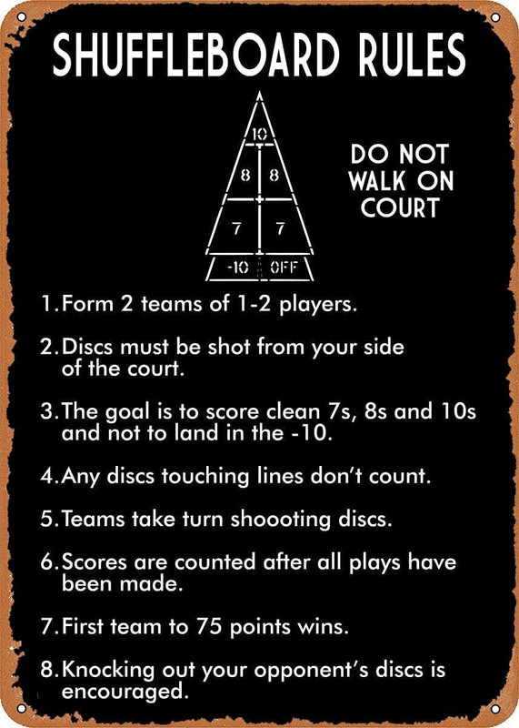 Shuffleboard Rules Black New Metal Signage Wall Rules In Real