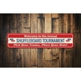 thumbnail image 1 of Shuffleboard Tournament Novelty Decor, Metal Wall Sign - 4x18 Inches, 1 of 4