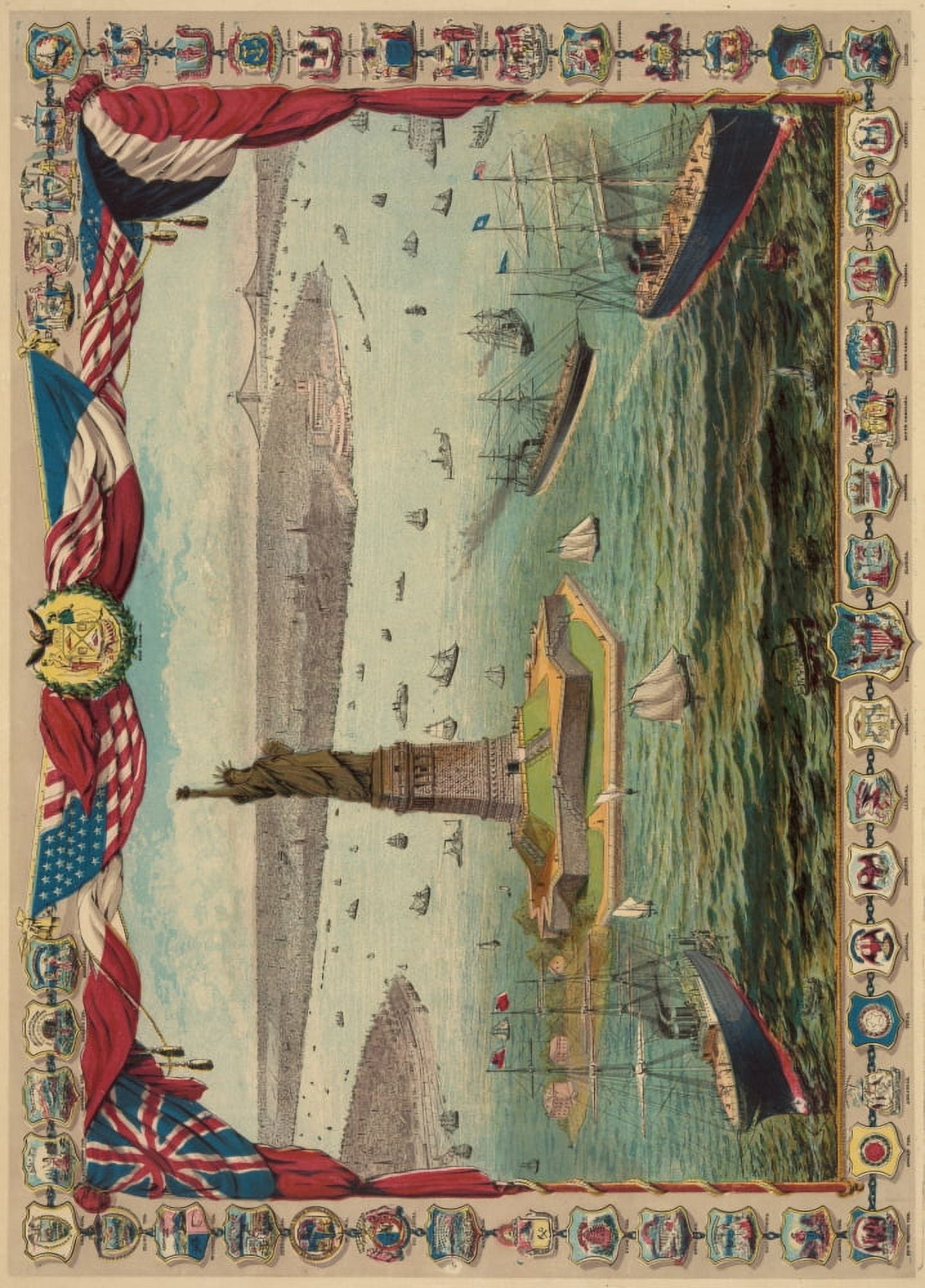 Shugg Brothers Poster c1884 Bartholdi colossal statue (Statue of Liberty) Canvas Art - (18 x 24)