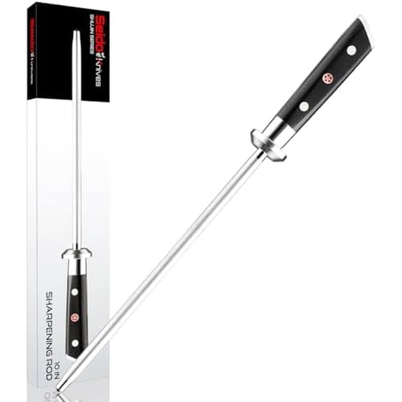 Shujin 10-Inch Diamond-Coated Sharpening Rod with Ergonomic G10 Handle$$Home Decor, Kitchen, & Other