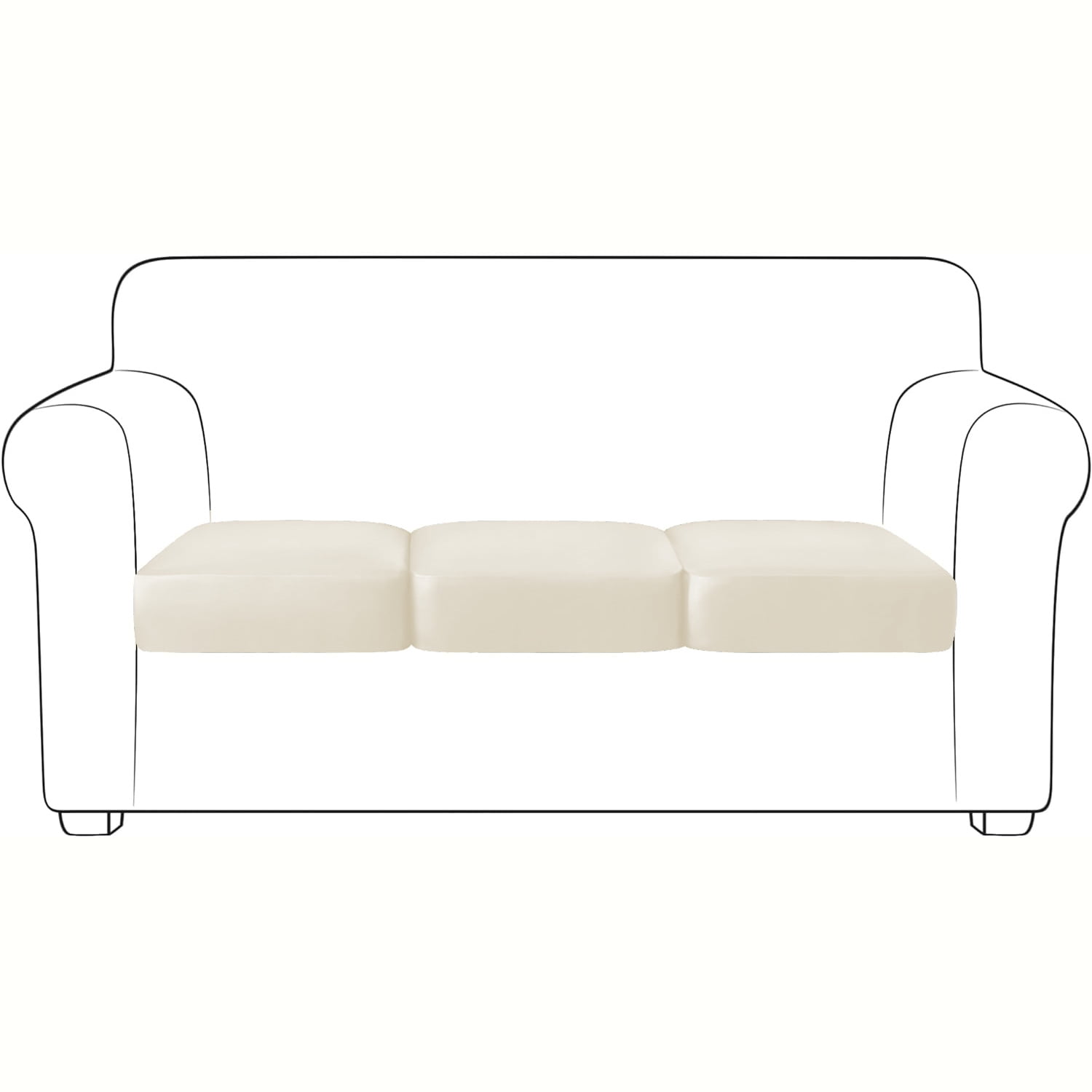 Shukii PU Waterproof Couch Cushion Covers Sofa Seat Covers Stretch Sofa Slip Covers Combination Sofa Cover Couch Sofa Covers For Pets With Elastic Bottom 2 Cushion Loveseat,Beige