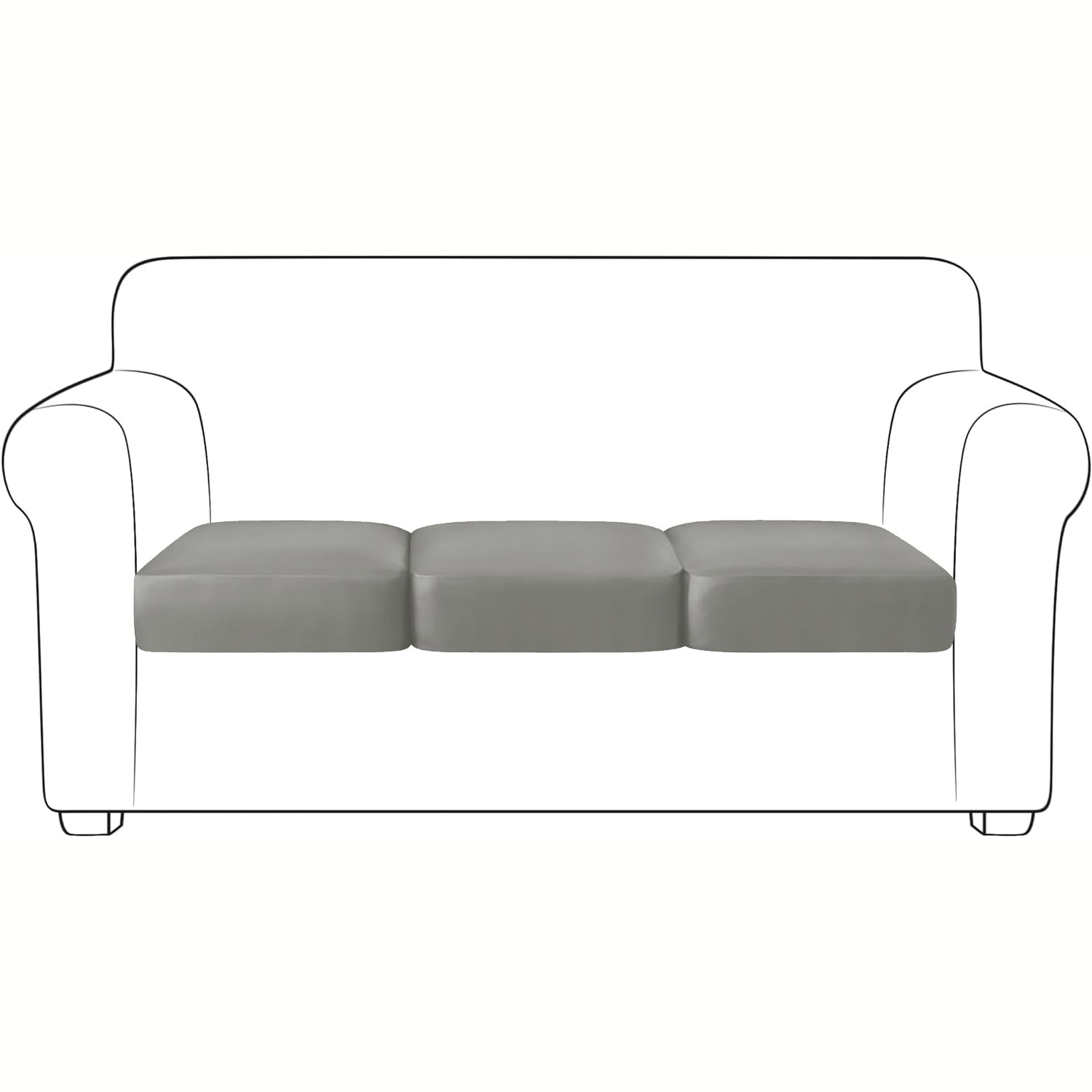 Shukii PU Waterproof Couch Cushion Covers Sofa Seat Covers Stretch Sofa Slip Covers Combination Sofa Cover Couch Sofa Covers For Pets With Elastic Bottom 2 Cushion Loveseat,Grey