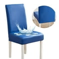 thumbnail image 1 of Shukii Stretch Dining Chair Covers Set of 2 Blue Waterproof PU Leather Chair Slipcovers Chair Protector Cover Universal Chair Covers for Dining Room Kitchen Hotel, 1 of 3