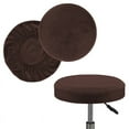 thumbnail image 1 of Shukii Velvet Bar Stool Covers Round Bar Stool Seat Covers Elastic Bar Chair Covers for Bar Round ChairBrown,S (12"-14") 4 PCS, 1 of 6