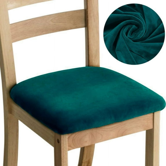 Shukii Velvet Dining Chair Covers Set of 2 Stretch Dining Table Chair Covers Chair Cushion Covers For Dining Room,Lake Blue
