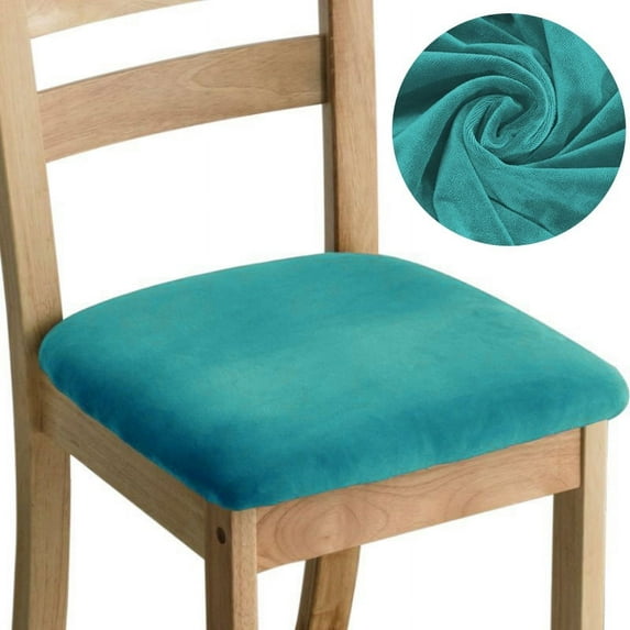 Shukii Velvet Dining Chair Covers Set of 4 Stretch Dining Table Chair Covers Chair Cushion Covers For Dining Room,Grey Blue