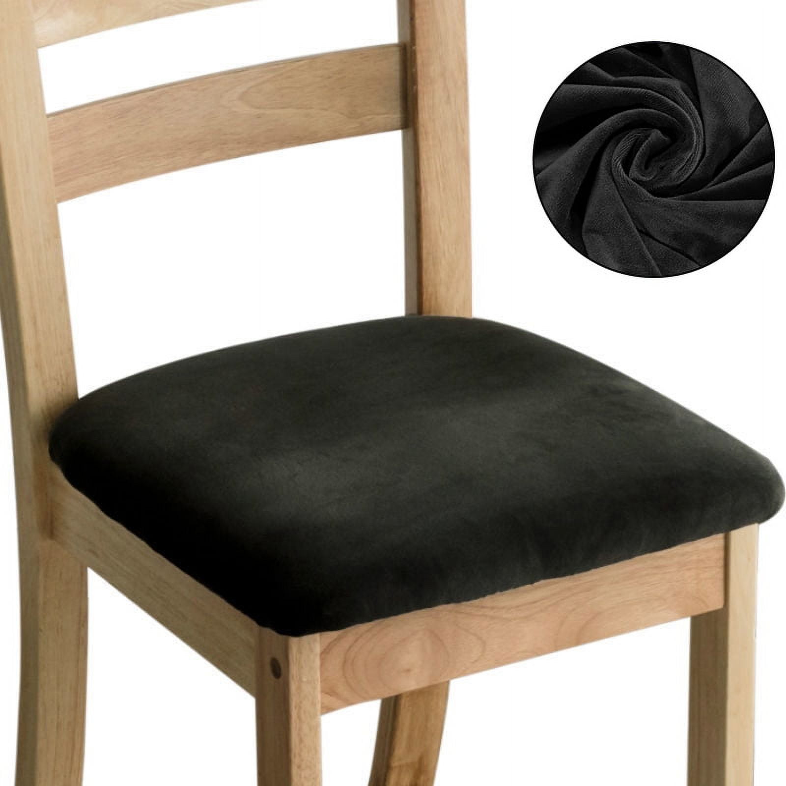 Shukii Velvet Dining Chair Covers Set of 6 Stretch Dining Table Chair Covers Chair Cushion ...