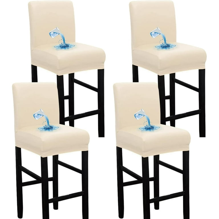 Shukii Waterproof Barstool Covers Pack Stretch PU Leather Bar